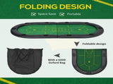 Foldable Poker Mat, 10-Player Table Top with Cup Holder, Carry Bag - Green T3398P377381
