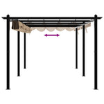 ZNTS Garden Gazebo with Retractable Roof Taupe 3x6 m Aluminium 3217063