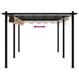 ZNTS Garden Gazebo with Retractable Roof Taupe 3x6 m Aluminium 3217063