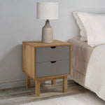 ZNTS Bedside Cabinet OTTA Brown&Grey 45x39x57 cm Solid Wood Pine 348577