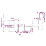 ZNTS 7 Piece TV Cabinet Set Grey Sonoma Engineered Wood 3114548