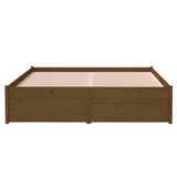Bed Frame without Mattress Honey Brown Solid Wood 120x190 cm Small Double 814922