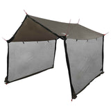 Camping Tarp with Mesh Walls Brown Grey 340 x 260 x 220 cm 42029007