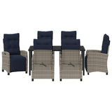 Garden Dining Set with Cushion 7 pcs Grey Poly Rattan 3380474