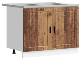Sink Base Cabinet with Door Porto 2 pcs Brown Engineered wood 3315029
