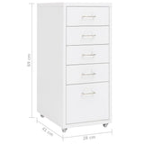 Mobile File Cabinet White 28x41x69 cm Metal 335913