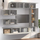 TV Cabinet Set 7 Piece Concrete Grey Engineered Wood Wall Mounted 3114561