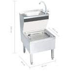 Commercial Hand Wash Sink with Faucet Freestanding Stainless Steel 51116