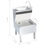 Commercial Hand Wash Sink with Faucet Freestanding Stainless Steel 51116