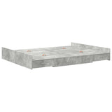 Storage Bed Frame Concrete Grey 135 x 190 cm Engineered Wood 3335320