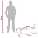 Garden Raised Bed Grey 100 x 30 x 22 cm WPC and Aluminium 42039081