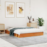 Bed Frame without Mattress Wax Brown 120x200 cm Solid Wood Pine 844429