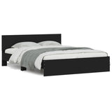 Bed Frame with LED without Mattress Black 150x200 cm King Size 3207603