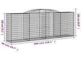 Arched Gabion Baskets 13 pcs 300x50x140/160 cm Galvanised Iron 3146748