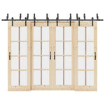 Sliding Door Hardware Kit 305 cm Steel Black 3295739