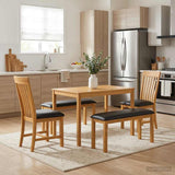 Dining Set 5 pcs Black Solid Oak Wood 3430286