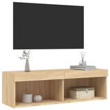 TV Cabinet with LED Lights Sonoma Oak 100x30x30 cm 837159