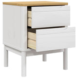 Bedside Cabinet "FLORO" White 45x39x57 cm Solid Wood Pine 374003