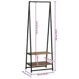 Clothes Rack Black 60 x 45 x 180 cm Solid Acacia Wood 374114