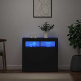 804329 Sideboard with LED Lights Black 80x35x75 cm