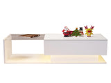 LED Coffee Table, Modern High Gloss Coffee Table, Center Table with Glass, Modern Coffee Table for N605P225557W