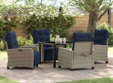 Garden Dining Set with Cushion 5 pcs Grey Poly Rattan 3380471