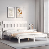 Bed Frame without Mattress White 160x200 cm Solid Wood Pine 3193607