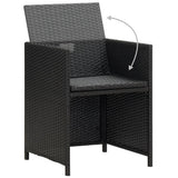 Garden Dining Chair Set of 4 Black Polyethylene with Rattan Look 316802