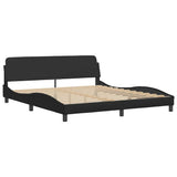 Bed Frame with LED without Mattress "Hvar" Black 180x200 cm 3213948