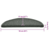 Stair Mats 30 pcs 56x17x3 cm Dark Green Half Round 3365741