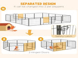 16 Panels Heavy Duty Puppy Playpen, for Small Dogs, Indoor and Outdoor Use - Grey T3398P347591