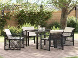 Garden Dining Set 5 pcs Black Poly Rattan 3380617