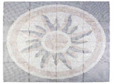 Mosaic Tiles Sun Pattern Multicolour 120 x 120 cm Marble 42033517
