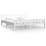 Bed Frame without Mattress White Solid Wood 160x200 cm 810690