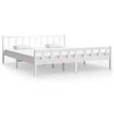 Bed Frame without Mattress White Solid Wood 160x200 cm 810690