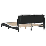 Bed Frame with LED without Mattress "Zadar" White and Black 160x200 cm 3214123