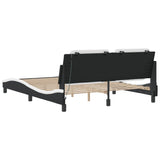 Bed Frame with LED without Mattress "Zadar" White and Black 160x200 cm 3214123