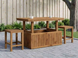 Garden Coffee Table Solid Acacia Wood Height Adjustable Natural 901244