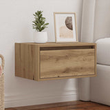 ZNTS Wall-mounted Bedside Cabinet with LED Lights Artisan Oak 860227