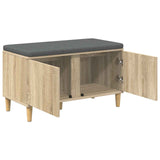 Hall Bench with Cushion with Storage Sonoma Oak 80 x 38 x 46 cm 891530