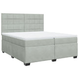 Box Spring Bed with Mattress Light Grey 200x200 cm Velvet 3291002