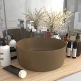 Luxury Wash Basin Round Matt Cream 40x15 cm Ceramic 147018