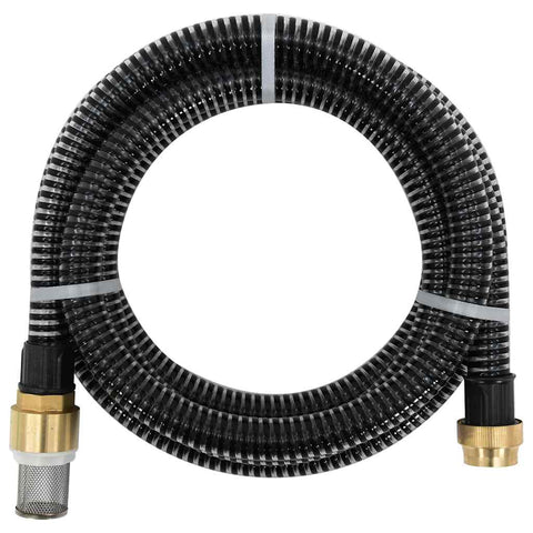 Suction Hose with Brass Connectors Black 1.1" 25 m PVC 151068
