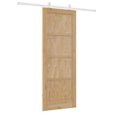 Sliding Door Brown 78 x 202 cm Solid Pine Wood 3333386