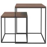 Coffee Table Set 2 pcs Engineered Wood and Metal 343112