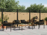 Outdoor Furniture Set with Cushion 4 pcs Black Poly Rattan 42025225