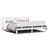Bed Frame with Headboard without Mattress White 180x200 cm Super King 3306834