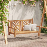 Garden Swing Bench 114 x 60 x 64 cm Solid Teak Wood 42001969