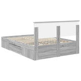 Bed Frame Grey Sonoma 150 x 200 cm Engineered Wood 3408751