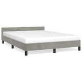Bed Frame without Mattress Light Grey 135x190cm Double Velvet 349905